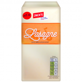 JACKS LASAGNE SHEETS 250G £1.19