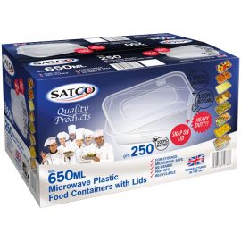SATCO 650ML PLASTIC CONTAINERS 250PC