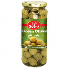 SOFRA WHOLE GREEN OLIVES 340G £1.59