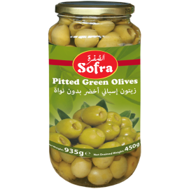 SOFRA PITTED GREEN OLIVES 935G £1.99